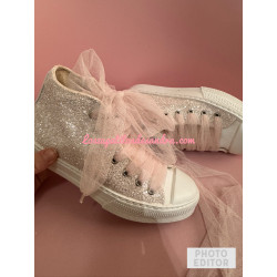 botin elishes gliter rosa