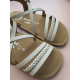 sandalias  tiras blancas niña barefoot