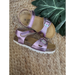 sandalias bio titanitos rosa metalizado