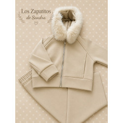 conjunto beige afelpado con pelito